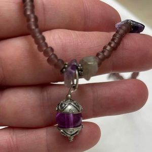 Necklace (Lavender Beads/Silver)